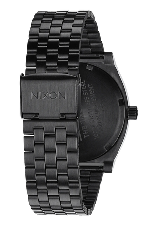 An image of the Nixon Time Teller Black watch, showcasing its sleek black design and stainless steel bracelet.