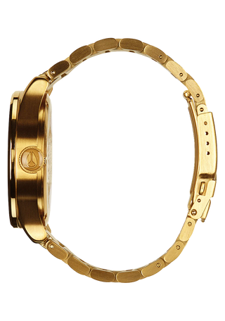 Image of the Nixon Sentry Stainless Steel All Gold watch, showcasing its all gold design and stainless steel bracelet.
