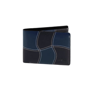 Navy leather wallet, compact and durable, made from 100% leather.