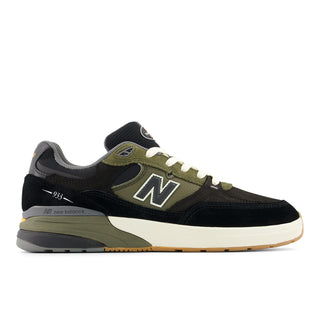 New Balance Numeric 933 in black and dark olivine with ABZORB midsole