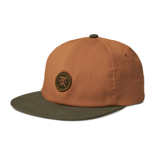 Roark Campover Strapback Hat, cotton ripstop, shallow fit, flat brim, 6-panel unstructured.