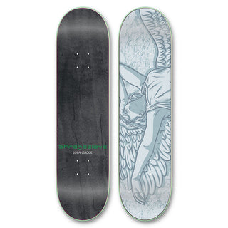 StrangeLove "Love Will Tear Us Apart" skateboard deck, 8.0" x 31.75", artwork by Todd Bratrud, sold at Drift House.