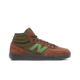 New Balance Numeric 440 High V2 skate shoe in rich oak and black with suede mesh upper and cupsole outsole.