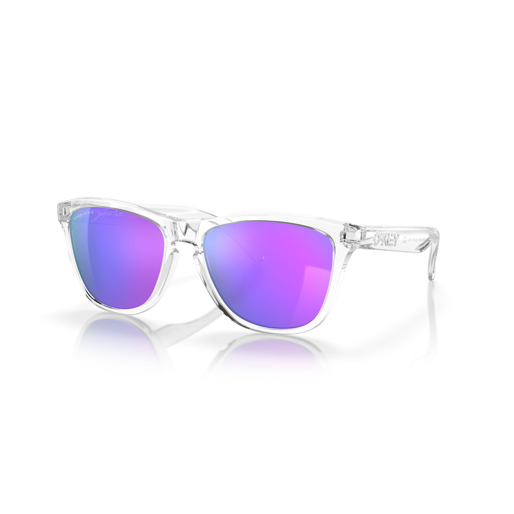 Oakley Frogskins Polished Clear/Violet Prizm Polar Sunglasses