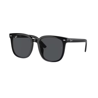 Ray-Ban RB4401D sunglasses with polished black injected frame and dark grey classic lenses for wide face shapes.