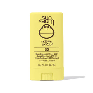 Image of Sun Bum Kids SPF 50 Clear Sunscreen Face Stick, offering high SPF, water-resistant protection in a convenient, kid-friendly format.