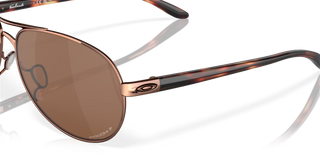 "Oakley Feedback sunglasses in Rose Gold frame with Prizm Tungsten Polarized lenses — women's premium polarized sunglasses with UV400 protection"