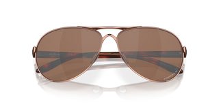 "Oakley Feedback sunglasses in Rose Gold frame with Prizm Tungsten Polarized lenses — women's premium polarized sunglasses with UV400 protection"
