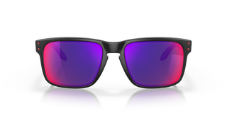 "Oakley Holbrook sunglasses in Matte Black frame with Positive Red Iridium lenses — iconic unisex sunglasses with UV400 protection"