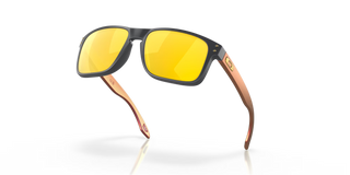 "Oakley Holbrook Prizm Polar sunglasses in Matte Carbon frame with Prizm 24K Polarized lenses — premium gold mirror polarized sunglasses with UV400 protection"