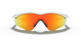 "Oakley M2 Frame XL sunglasses in Polished White frame with Fire Iridium lenses — sport performance sunglasses with UV400 protection"