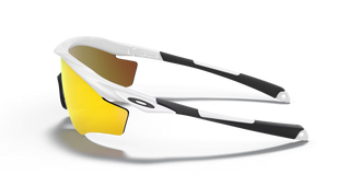 "Oakley M2 Frame XL sunglasses in Polished White frame with Fire Iridium lenses — sport performance sunglasses with UV400 protection"