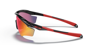 "Oakley M2 Frame XL sunglasses in Polished Black frame with Prizm Road lenses — road-tuned sport performance sunglasses with UV400 protection"