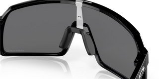 "Oakley Sutro sunglasses in Polished Black frame with Prizm Black lenses — bold shield sport sunglasses with UV400 protection"