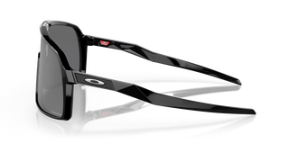 "Oakley Sutro sunglasses in Polished Black frame with Prizm Black lenses — bold shield sport sunglasses with UV400 protection"
