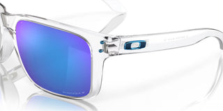 Oakley Holbrook XL Prizm Polar Sunglasses in Clear with Prizm Sapphire Polar lenses, iconic keyhole bridge and metal rivets O Matter lightweight frame with three-point fit, Plutonite lens with 100% UVA UVB protection up to 400nm, HDO optics, 12% light transmission, fits medium to extra large faces