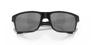 Oakley Gibston Prizm Polar Sunglasses in Matte Black with Prizm Black Polar lenses, high-wrap O Matter lightweight frame with hat compatible temple design, extended periphery, three-point fit for precise optical alignment, 11% light transmission grey base lens optimized for bright light