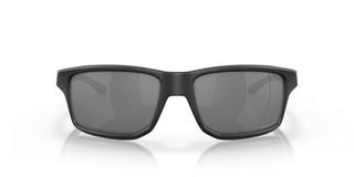 Oakley Gibston Prizm Polar Sunglasses in Matte Black with Prizm Black Polar lenses, high-wrap O Matter lightweight frame with hat compatible temple design, extended periphery, three-point fit for precise optical alignment, 11% light transmission grey base lens optimized for bright light