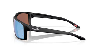 Oakley Gibston XL Prizm Polar Sunglasses in Matte Black with Prizm Deep Water Polar lenses, high-wrap O Matter lightweight frame with mold-in nosepads, hooked temples, hat compatible design, extended periphery, three-point fit for precise optical alignment
