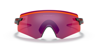 Oakley Encoder sunglasses in Matte Black with Prizm Road lenses, sport performance design, extended wrap, hat and helmet compatibility.