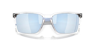 Oakley Exchange Sun Prizm Polar Sunglasses in Polished Clear with Prizm Deep Water Polar lenses, mixed material O Matter front with stainless steel temples and B1B grip textured Unobtainium earsocks, 12% light transmission rose base lens optimized for bright light and water conditions