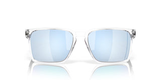 Oakley Exchange Sun Prizm Polar Sunglasses in Polished Clear with Prizm Deep Water Polar lenses, mixed material O Matter front with stainless steel temples and B1B grip textured Unobtainium earsocks, 12% light transmission rose base lens optimized for bright light and water conditions