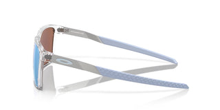 Oakley Exchange Sun Prizm Polar Sunglasses in Polished Clear with Prizm Deep Water Polar lenses, mixed material O Matter front with stainless steel temples and B1B grip textured Unobtainium earsocks, 12% light transmission rose base lens optimized for bright light and water conditions