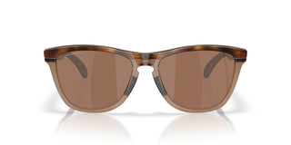 Oakley Frogskins Range XL Prizm Polar Sunglasses in Brown Tort and Brown Smoke with Prizm Tungsten Polar lenses, O-Matter injection molded thermoplastic XL frame with Unobtainium nosepad, 14% light transmission bronze base lens optimized for bright light, classic 1980s Frogskins silhouette engineered for larger heads