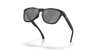 Oakley Frogskins Range XL Prizm Polar Sunglasses in Matte Tort Grey Smoke and Matte Black with Prizm Black Polar lenses, O-Matter injection molded thermoplastic XL frame with Unobtainium nosepad, 11% light transmission optimized for bright light, classic 1980s Frogskins silhouette engineered for larger heads