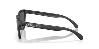 Oakley Frogskins Range XL Prizm Polar Sunglasses in Matte Tort Grey Smoke and Matte Black with Prizm Black Polar lenses, O-Matter injection molded thermoplastic XL frame with Unobtainium nosepad, 11% light transmission optimized for bright light, classic 1980s Frogskins silhouette engineered for larger heads