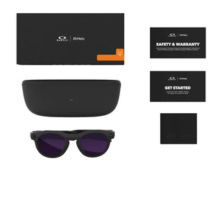 Oakley Meta HSTN Transitions smart glasses in Black with Transitions Amethyst lenses, Meta AI, camera, and audio.