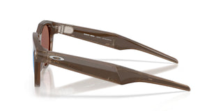 Oakley Meta HSTN smart glasses in Brown Smoke with Prizm Deep Water Polarized lenses, Meta AI, camera, and audio.