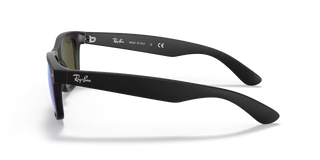 Ray-Ban New Wayfarer Flash Sunglasses - Matte Rubber Black/Blue Flash