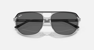 "Ray-Ban Bill One sunglasses in polished dark grey on transparent grey acetate with classic grey lenses.