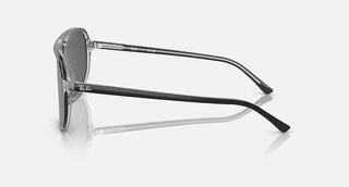 "Ray-Ban Bill One sunglasses in polished dark grey on transparent grey acetate with classic grey lenses.