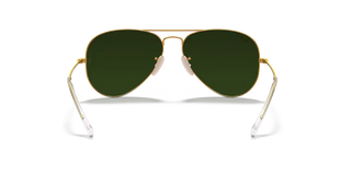 Ray-Ban Aviator Large Metal RB3025 in Matte Gold with Blue Polarized Mirror lenses — iconic pilot frame with adjustable nosepads and standard face coverage.

