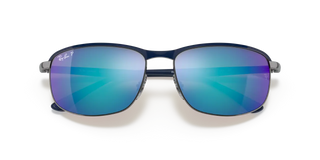Ray-Ban RB3671 Polarized+ Sunglasses - Blue on Gunmetal/Polar Grey Mirror Blue