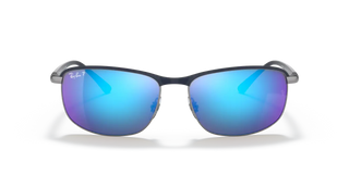 Ray-Ban RB3671 Polarized+ Sunglasses - Blue on Gunmetal/Polar Grey Mirror Blue