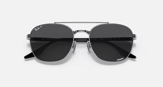 Ray-Ban RB3688 sunglasses with a lightweight gunmetal metal frame and adjustable nose pads for a comfortable fit.