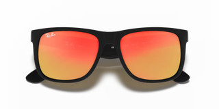 Ray-Ban Justin Color Mix Sunglasses - Rubber Black/Brown Mirror Orange