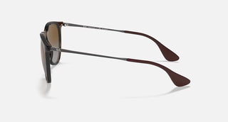 Ray-Ban Erika Classic Sunglasses RB4171 in Polished Light Havana with Brown Gradient Polarized lenses, round phantos injected frame with flexible bridge and Light Havana temples, 54mm lens width, 46mm lens height, 145mm temple length, 100% UV protection
