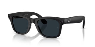 Ray-Ban Meta Wayfarer Gen 2 Transitions smart glasses in Matte Black with Transitions Grey lenses, Meta AI, camera, and audio.
