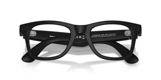 Ray-Ban Meta Wayfarer Gen 2 Transitions smart glasses in Matte Black with Transitions Grey lenses, Meta AI, camera, and audio.