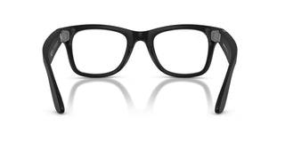Ray-Ban Meta Wayfarer Gen 2 smart glasses in Matte Black with clear lenses, Meta AI, camera, and audio.