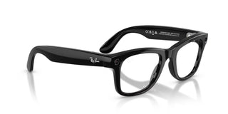Ray-Ban Meta Wayfarer Gen 2 smart glasses in Shiny Black with Transitions lenses, Meta AI, camera, and audio.