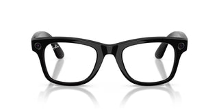 Ray-Ban Meta Wayfarer Gen 2 smart glasses in Shiny Black with Transitions lenses, Meta AI, camera, and audio.