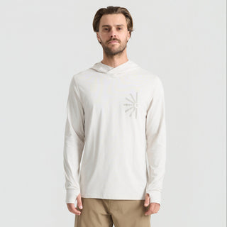 Roark Venture Long Sleeve UPF Hoodie in Off White - UPF 50+ sun protection hoodie with thumbholes and durable snag-resistant fabric