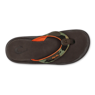 OluKai 'Ohana sandals in Camo/Dark Java with water-friendly straps and durable rubber outsole.