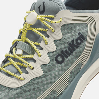OluKai 'Ahi Shoes in Seagreen/White Sand - water-resistant mesh sneakers with cushioned EVA footbed, Wet Grip Rubber® outsole, and drainage windows