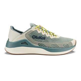 OluKai 'Ahi Shoes in Seagreen/White Sand - water-resistant mesh sneakers with cushioned EVA footbed, Wet Grip Rubber® outsole, and drainage windows